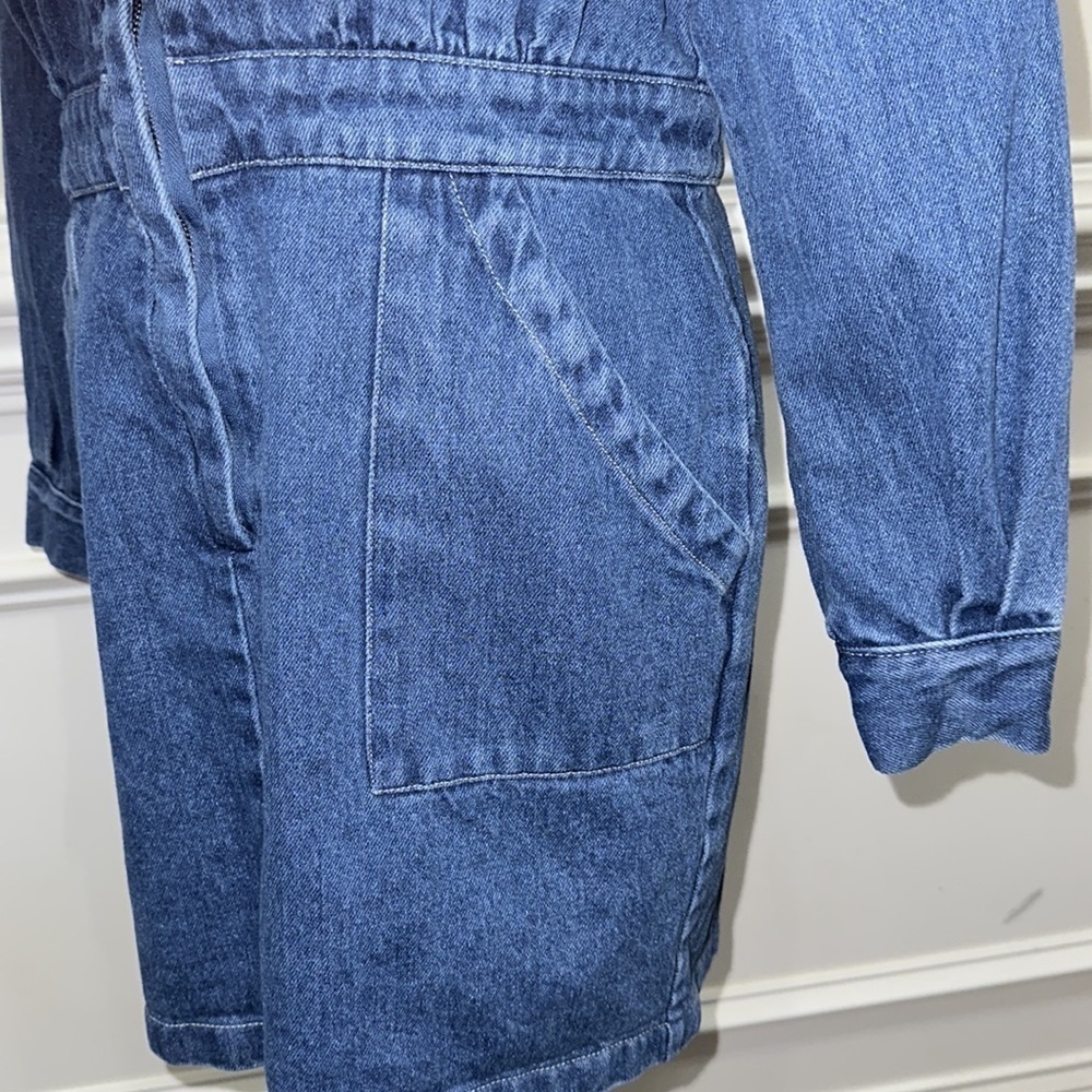 Gabrielle Union Kadesha Zip Front Denim Dress Size M - Picture 4 of 9